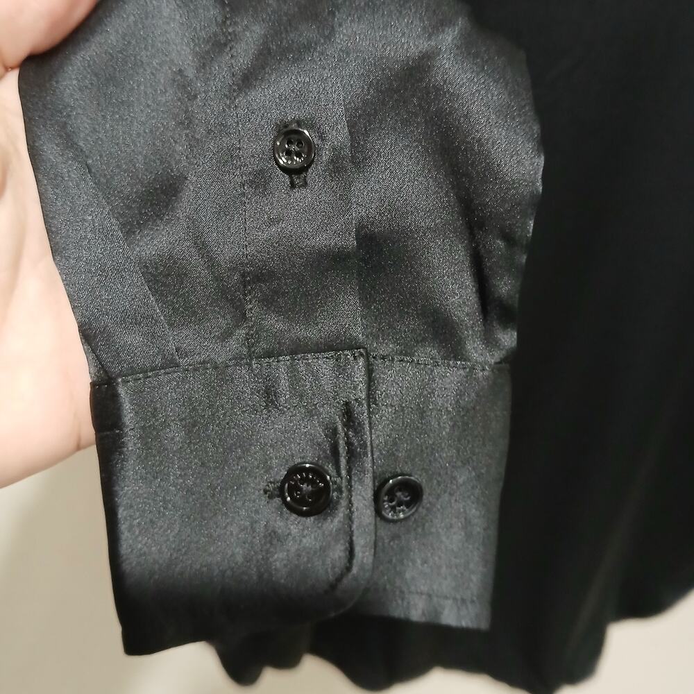 Lilysilk Shirt Womens 2 Black Mulberry Silk Tailored Button Front Blouse NWT - Picture 7 of 16